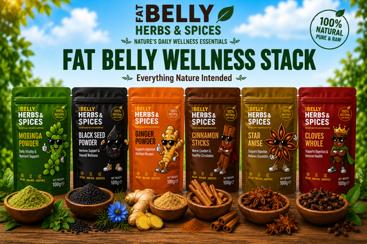 Fat Belly Wellness Stack | Complete 6-Herb Bundle | Fat Belly Herbs and Spices